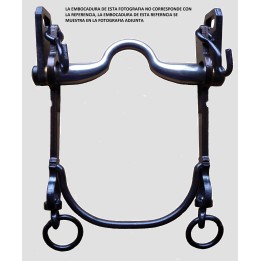 Bocado Vaq. Fijo de Doble Portamozo Embocadura Muy Suave de Acero Inoxidable Barra Curva 