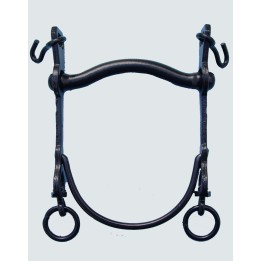 Bocado Vaquero Fijo Embocadura De Arco Barra Curva Pavonado