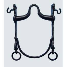 Bocado Vaquero Fijo Embocadura Cuello Ganso Barra Curva Pavonado