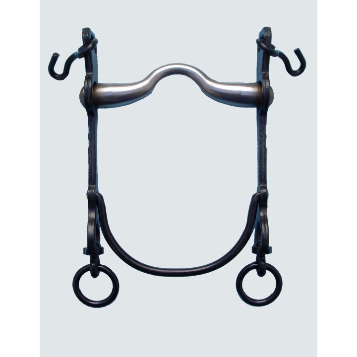 Bocado Vaquero Fijo Embocadura Inglesa de Acero Inoxidable Barra Curva 