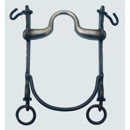 Bocado Vaquero Fijo Embocadura Asa Caldera Muy Grande de Acero Inoxidable Barra Curva 
