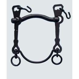 Bocado Vaquero Articulado Embocadura de Arco Barra Curva Pavonado