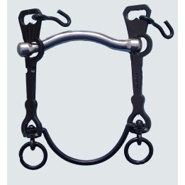 Bocado Vaquero Articulado Embocadura de Arco de Acero Inoxidable Barra Curva Pavonado